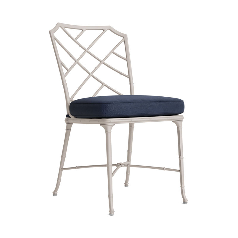 Outdoor Dining Side Chair, Navy, Fusion Neptune, Dove Smooth
