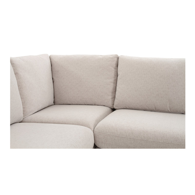 Fable Slipcover Dining Banquette U-Shape Beige 121In, L-Shape, 31.75" H x 96" W x 67.5" D