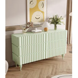 59.06" Green Standard Solid + Manufactured Wood Accent Chest