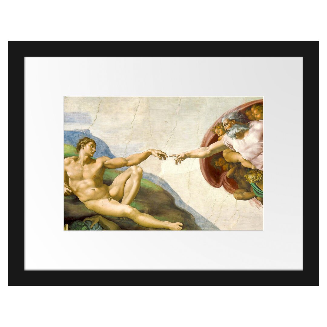 Gerahmter Kunstdruck The Creation of Adam von Michelangelo