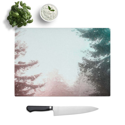 Tempered Glass Through the Trees Chopping Board