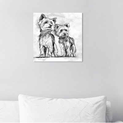 Yorkie, peinture sur toile tendue