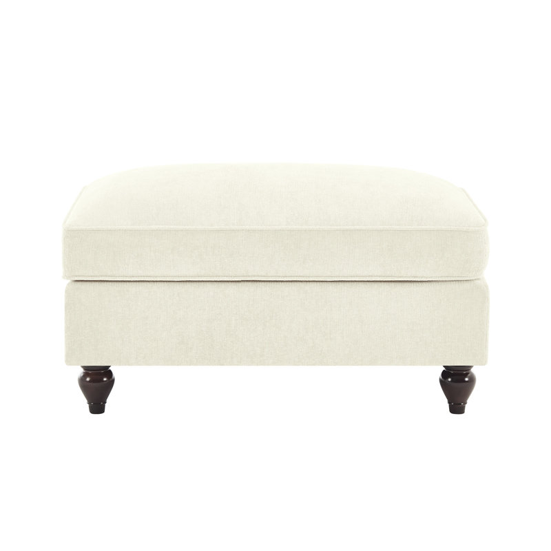 Chenille beige et blanche avec des volants amovibles pour créer deux looks doux et confortable à dossier segmenté en mousse à haute densité Oreiller mobile en bois à densité variable