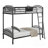 Space-Saving Semicircle Bunk Bed With Attached Storage Bag, 13.4" Safety Rail & Stable Ladder, Black Twin Size Metal Bunk, No Box Spring