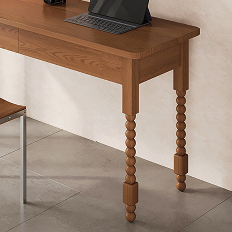 Bureau d'écriture simple et rétro en bois de frêne, Brun, H 29,52 po x l 47,24 po x P 19,68 po
