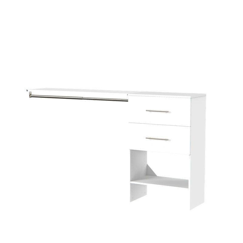 Suitesymphony Base Unit With 2 Modern Drawers And Top Shelf, White