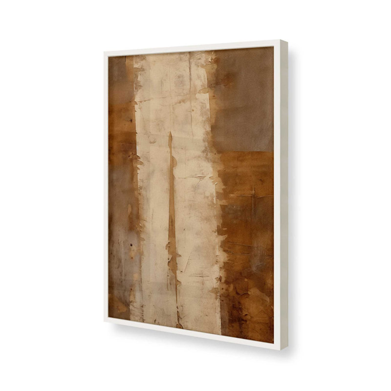 Sienna Strips I, Cadre simple blanc opaque, H 11 po x l 9 po