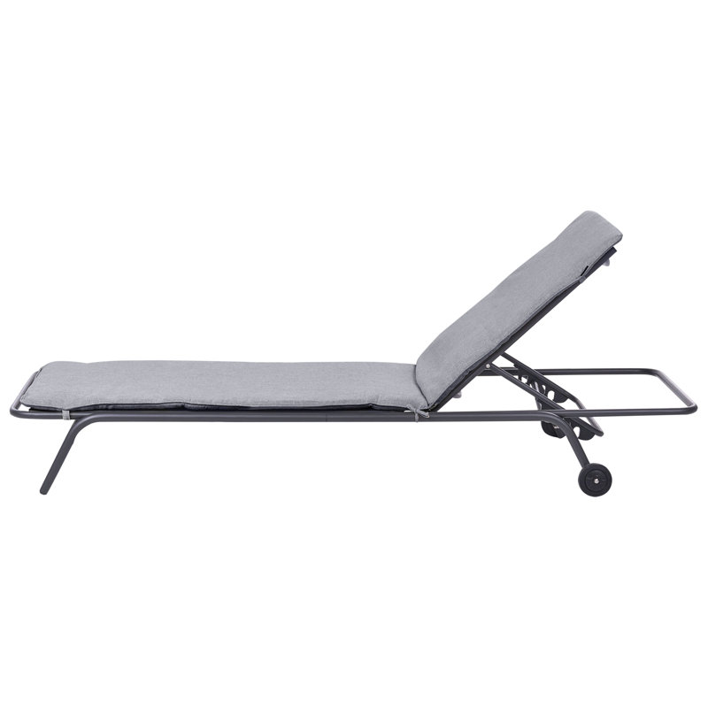 168cm Long Single Chaise with Cushions, Grey