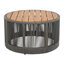 Ensemble de table industrielle rustique, table basse et table d'appoint avec motif en corde tissée, ensemble de table moderne et fonctionnel pour le salon et la décoration intérieure