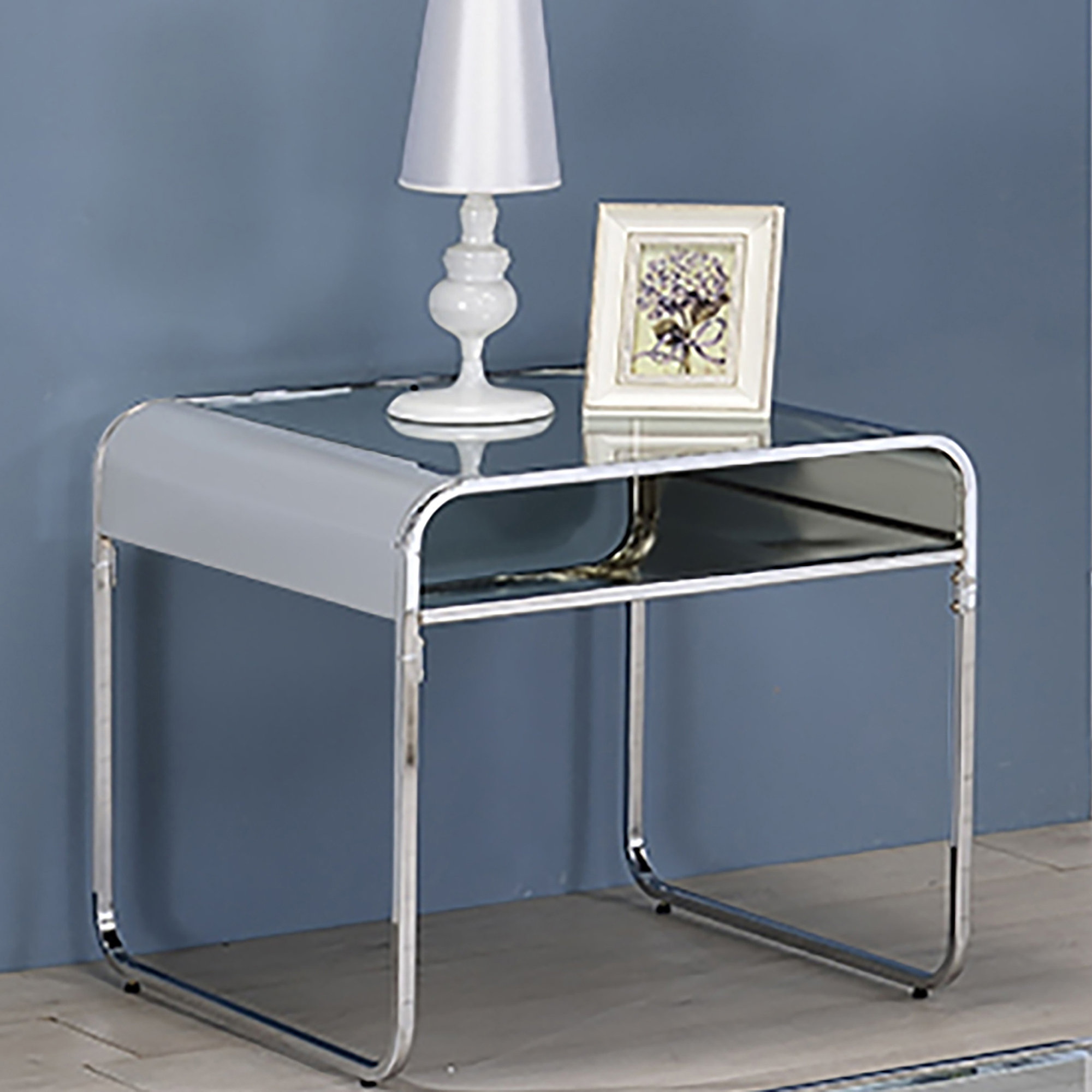 Wade Logan Armantine Glass Sled End Table with Storage | Wayfair