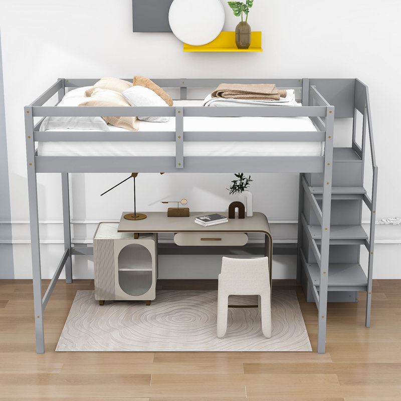 Fidana Kids Full Loft Bed, Gray