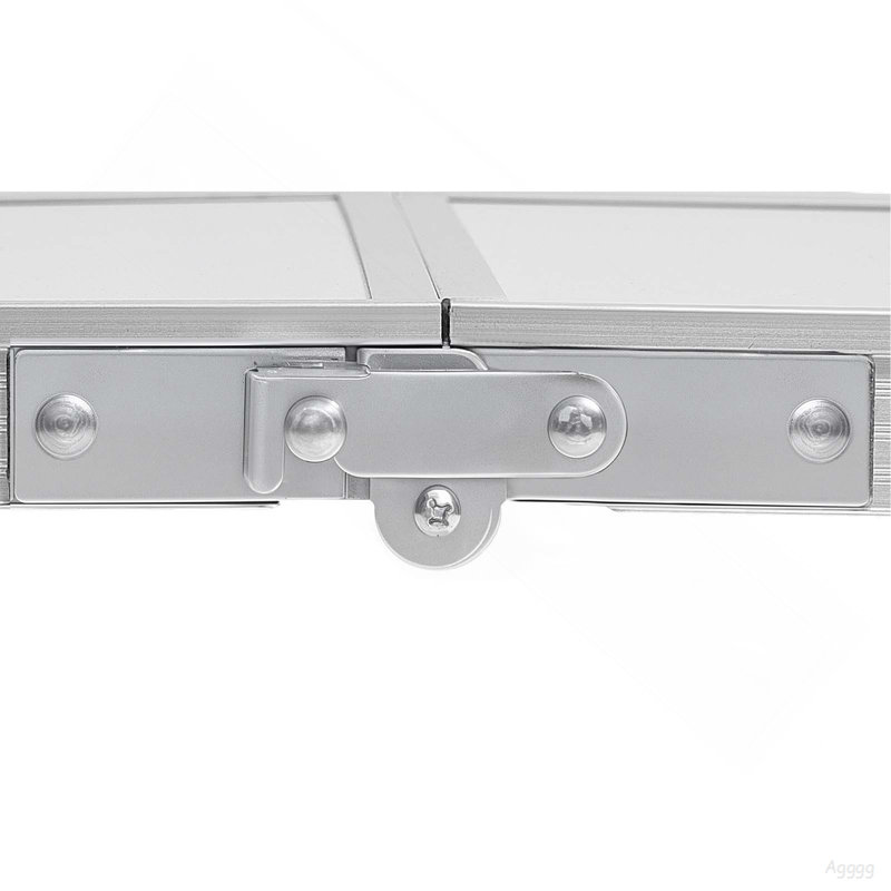 Table de camping pliante portative en aluminium 2 pi, Argent