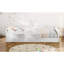Lit simple tapissier sur pied, blanc