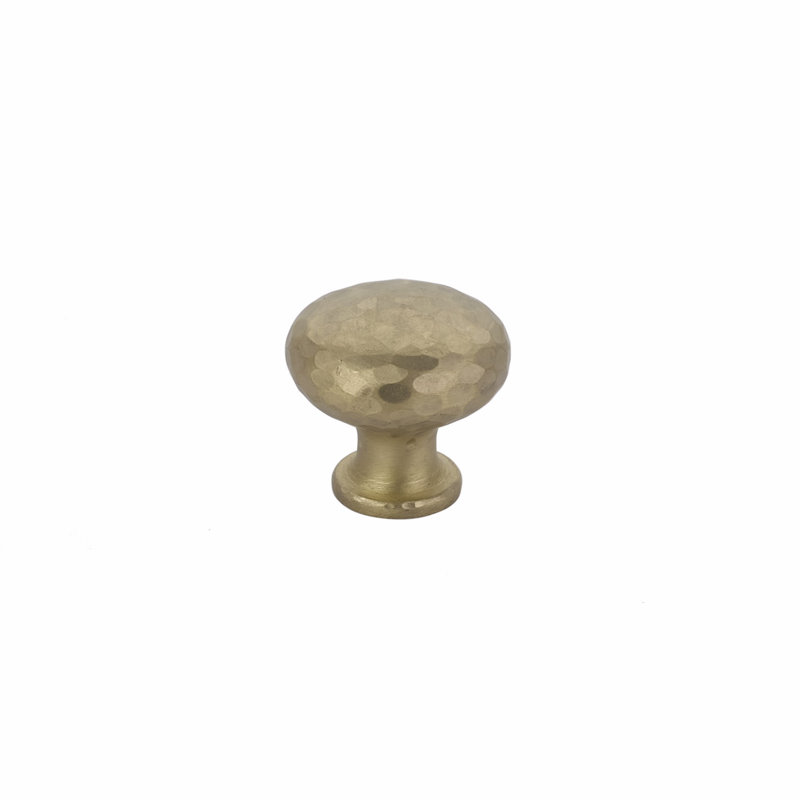 Emtek Round Dimpled Cabinet Knob 1-3/4", Unlacquered Brass, 1.25''