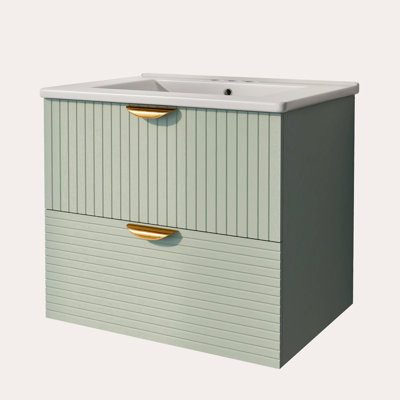Meuble-lavabo mural moderne à 2 tiroirs