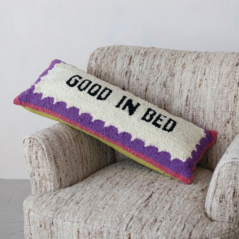 Cotton Tufted Lumbar Pillow “Good In Bed”