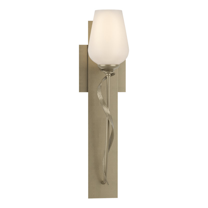 Flora 1 - Light Armed Sconce, Opal White, Soft Gold