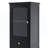 63" Tall Bathroom Storage Cabinet With Glass Doors, Free-Standing, Two Drawers, And Adjustable Shelves, MDF Board, Painted Black - For Displaying Your Favorite Items-1409101356