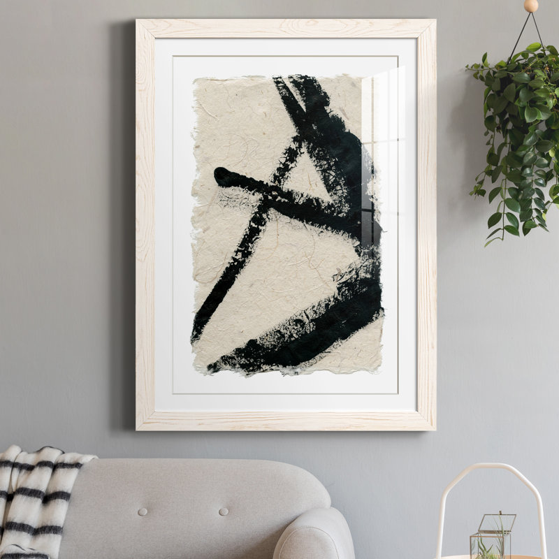 Lignes croisées I - peinture encadrée, Papier encadré blanc, H 44 po x l 31 po x P 1 po