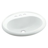 Vikrell Circular Drop-In Bathroom Sink with Overflow