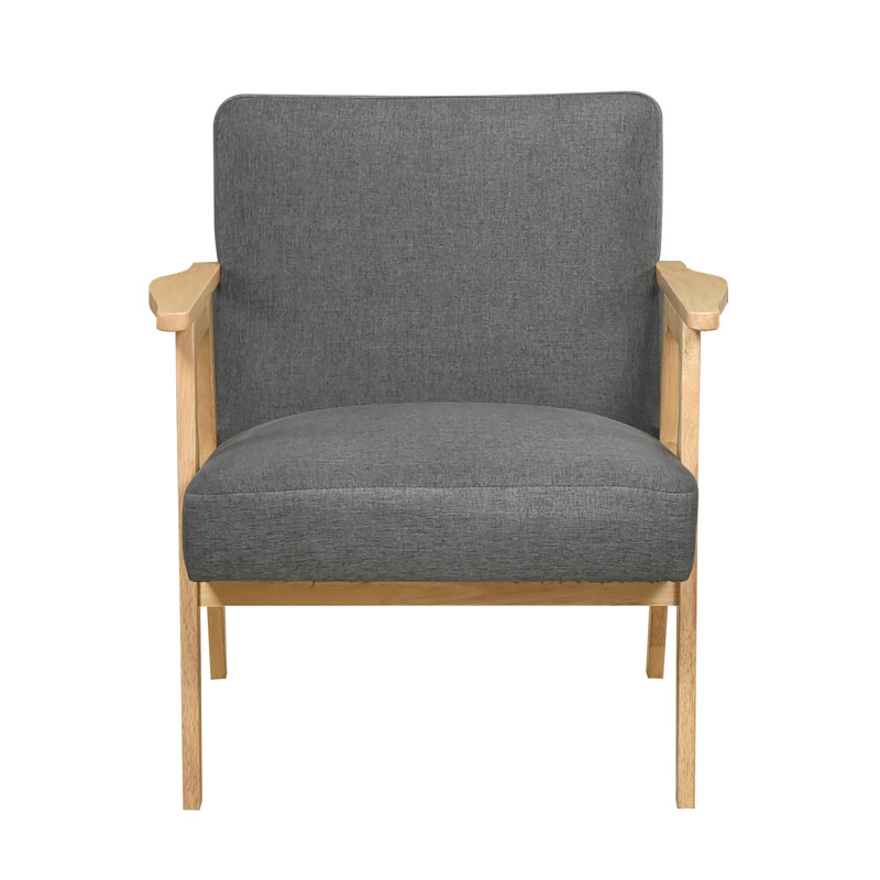Fauteuil d'appoint contemporain Modern Fabric Furniture, Gris foncé, Naturel