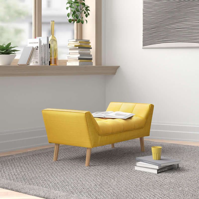 Raoul Upholstered Chaise Lounge, Yellow