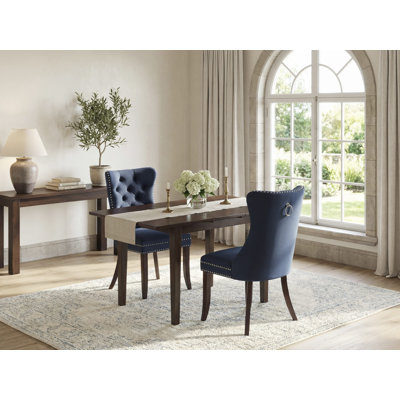 41EE28B130E94D33A93FD72FBFE455CD Ensemble de table de salle à manger 3 pièces comprenant une table de cuisine rectangulaire avec rallonge amovible et 2 chaises Parson, acajou
