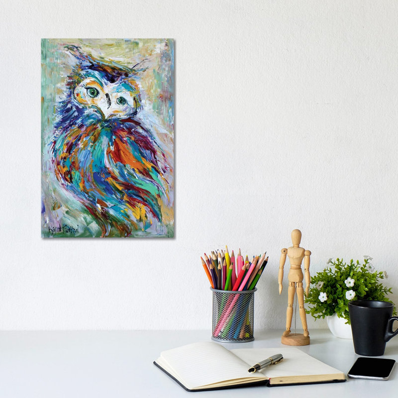 Owl Whimsy 1 Piece Wrapped Canvas Painting, 20.32 cm H x 30.48 cm W