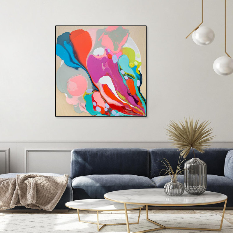 Une main tendue '', toile encadrée par Giant Art, H 30 po x l 30 po