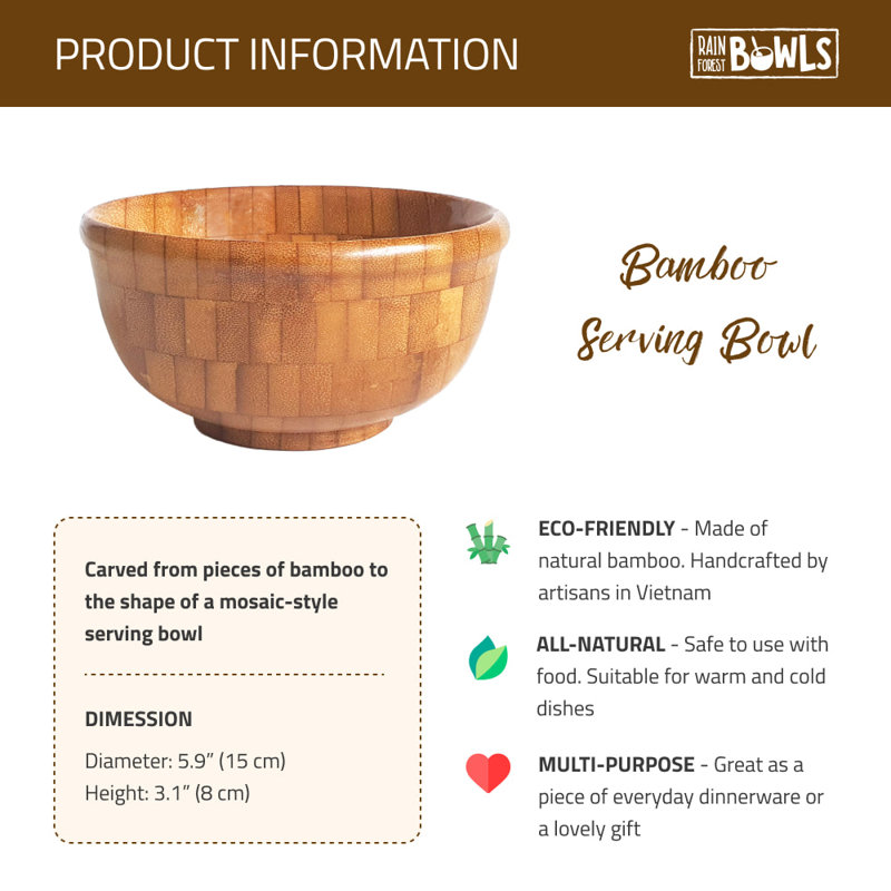 Rainforest Bowls Bamboo Serving Bowl