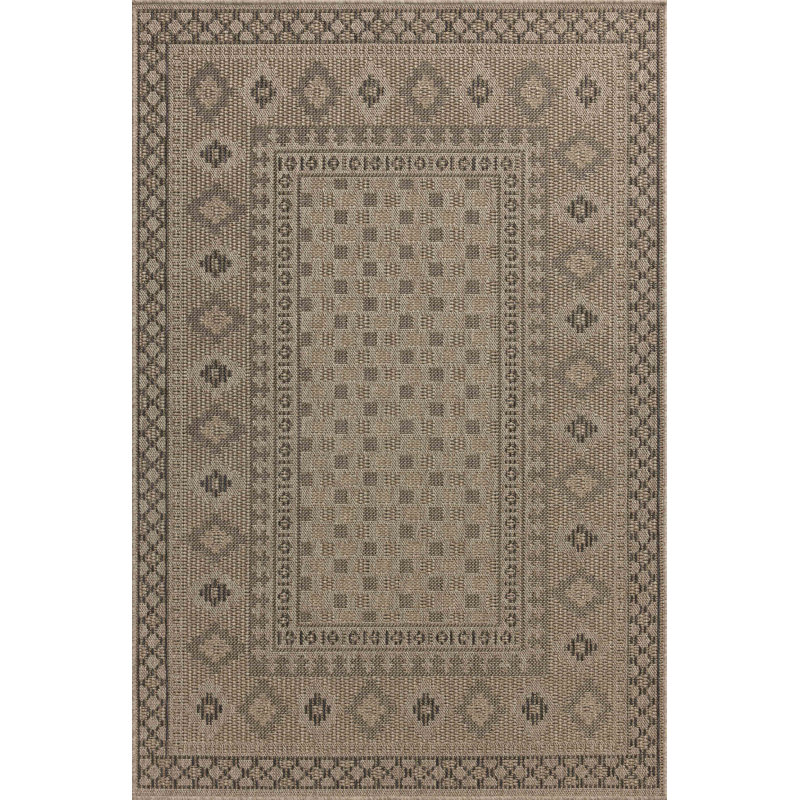 Chris Loves Julia x Loloi Providence Dove / Charcoal Indoor/Outdoor Area Rug, Rectangle 5' x 7'7"