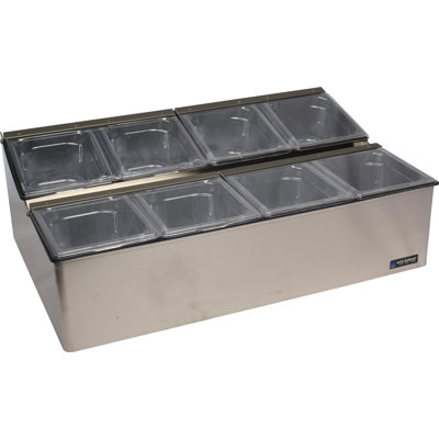 Centre de préparation EZ-Chill - 8, 1/6 casseroles - Acier inoxydable