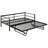 Twin Size Metal Daybed With LED And Adjustable Trundle, Pop Up Trundle-1540802507