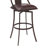 Bomford Contemporary Swivel Matte Black Metal Bar Height Bar Stool with Faux Leather Seat-347355086-347355084