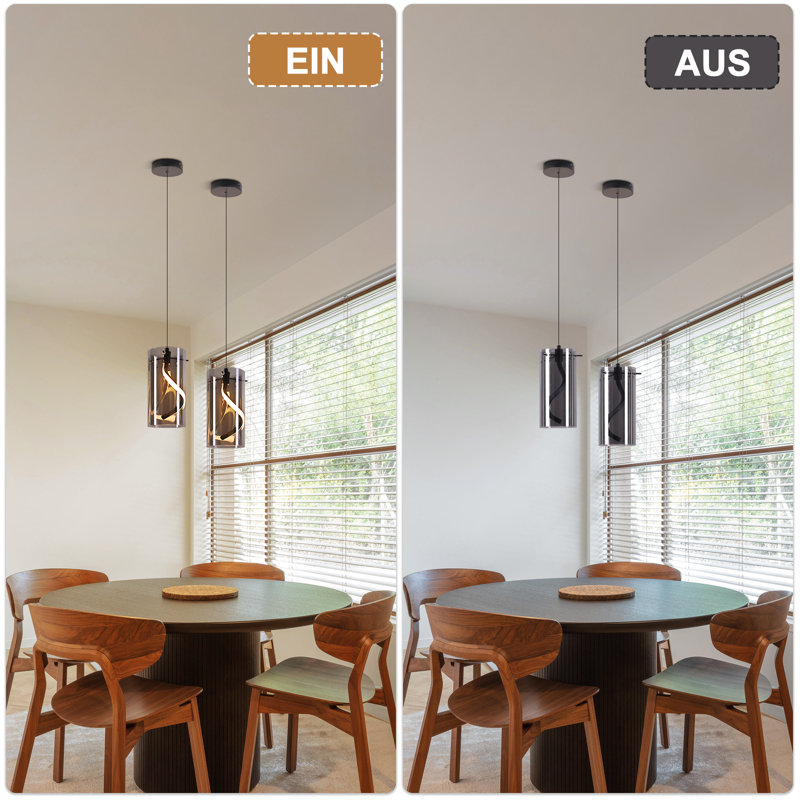 1 - Light Black LED Cylinder Pendant
