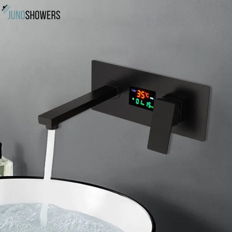 Ensemble de douche bronze huilé avec pomme de pluie ronde et commandes murales