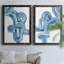 «Blue Braid I», ensemble de 2 reproductions d'art sur toiles-135432376-135432377