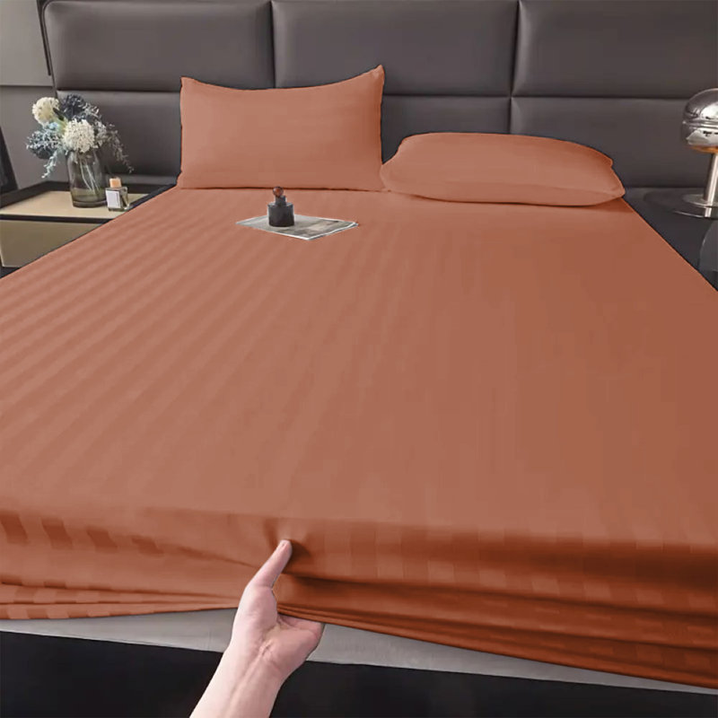 Microfiber Luxury 40cm Deep Fitted Sheet, Double (4'6), Rust