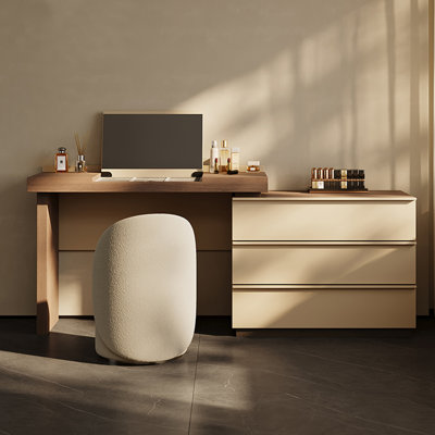 Solid wood dresser Clamshell makeup table
