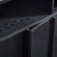 Armoire d'appoint cannelée noire 31,7 "avec portes et tablette réglable-1441921753