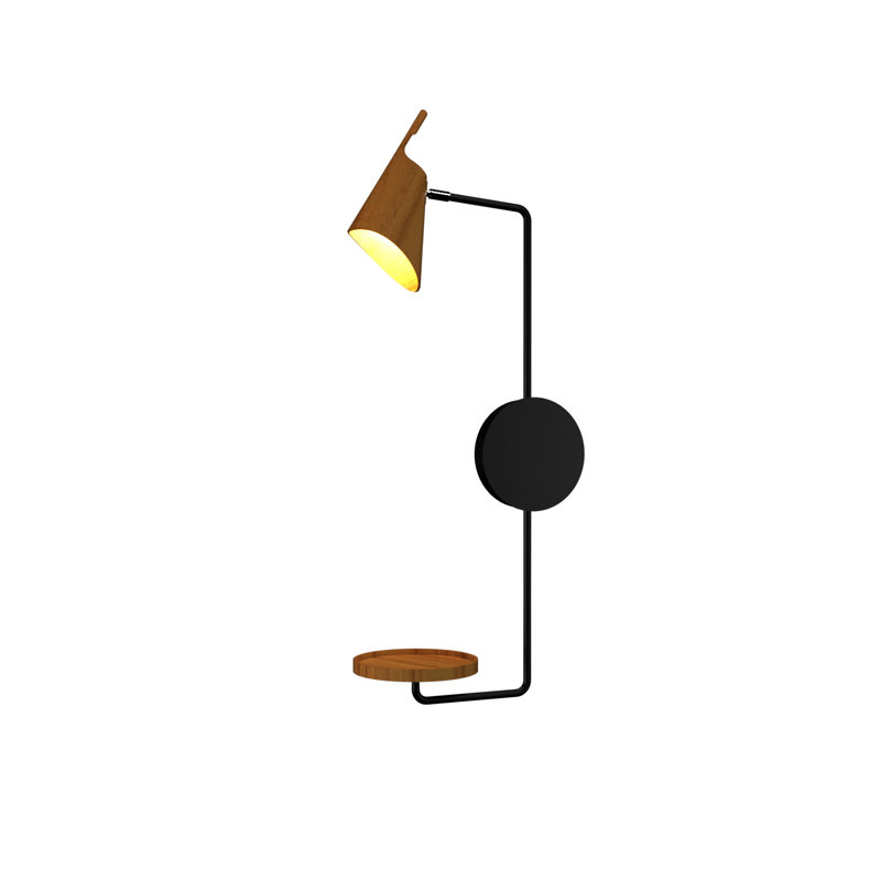 Balance Manufactured Wood Armed Sconce, Teak