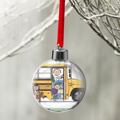 Personalized School Bus Driver - Male Christmas Bulb Ornament
