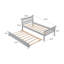 Lit de style moderne avec lit gigogne et lattes de bois Omaria-1254607000