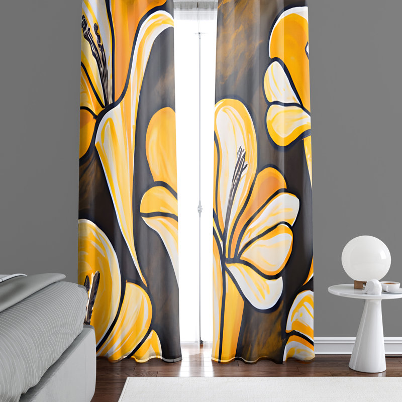 Paire de rideaux semi-transparents en polyester Longford, L 40 po x L 61 po