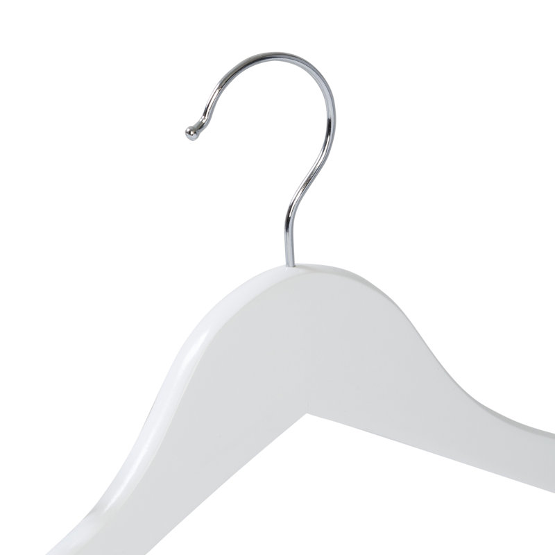 White Wood Non-Slip Swivel Hook Hangers, 24-Pack