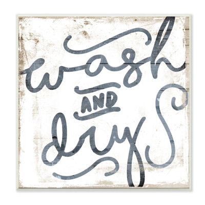Bois texturé délavé et peinture texturée «Wash and Dry Curly Script» par Jace Gray - impression d'art textuel