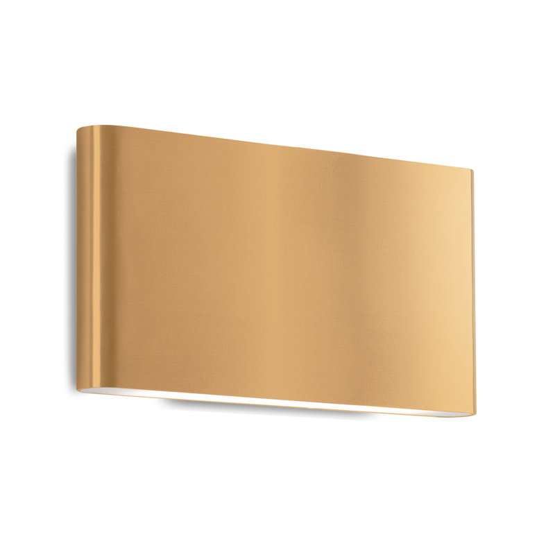 Applique murale encastrée dorée 1 lumière à intensité variable Slate, H 5,5 po x l 9,875 po x P 1,625 po