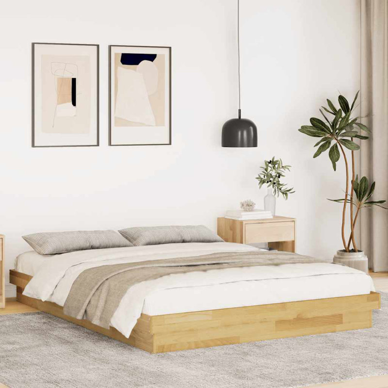 Solid Wood Bed, European Double (140 x 200 cm)