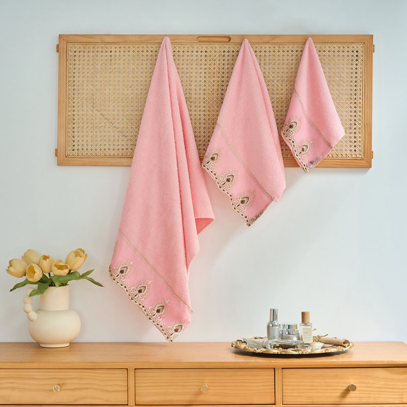Ensemble de serviettes de bain brodées 100% coton de qualité supérieure