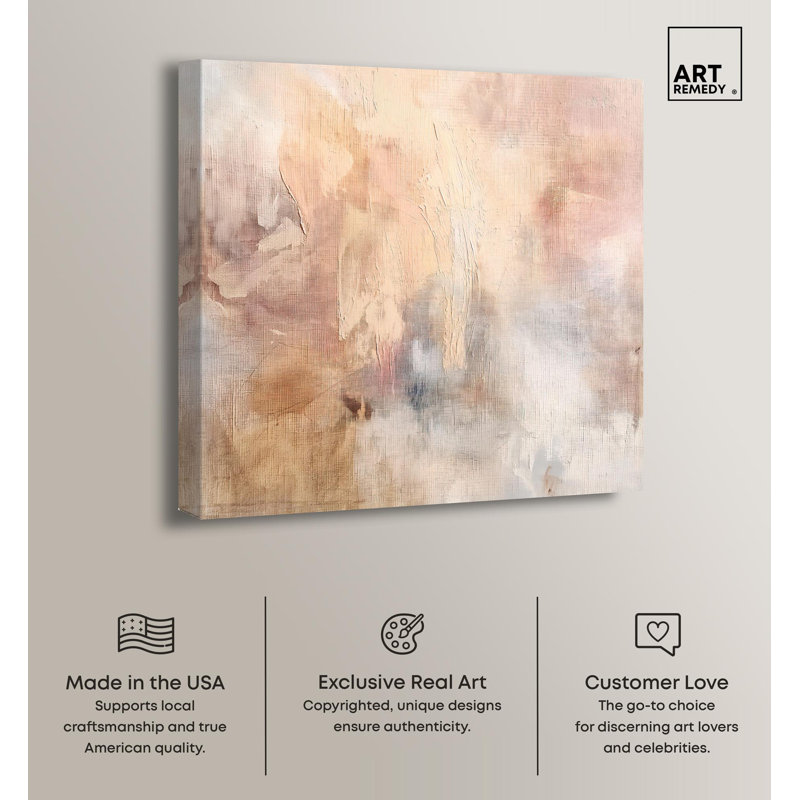 Smeared Codex III 12" x 12" Abstract Canvas Art